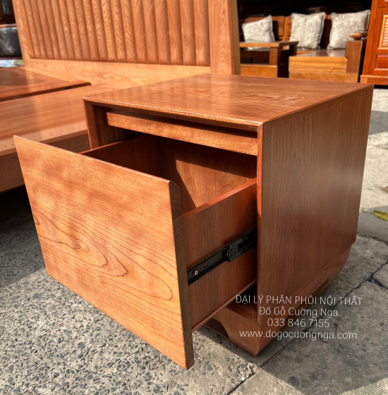 Tủ Táp Đầu Giường Gỗ Xoan Đào Kiểu Nhật - Ngăn Kéo 