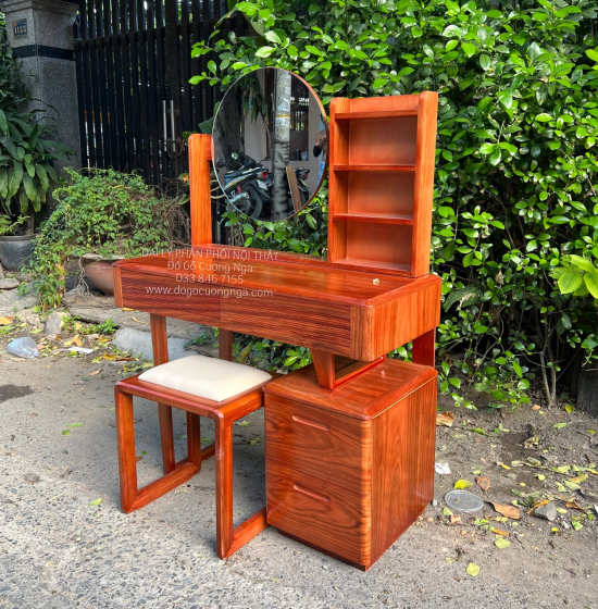 Bàn Phấn Trang Điểm Gỗ Cẩm Vân 1m Hiện Đại TĐ 18.12