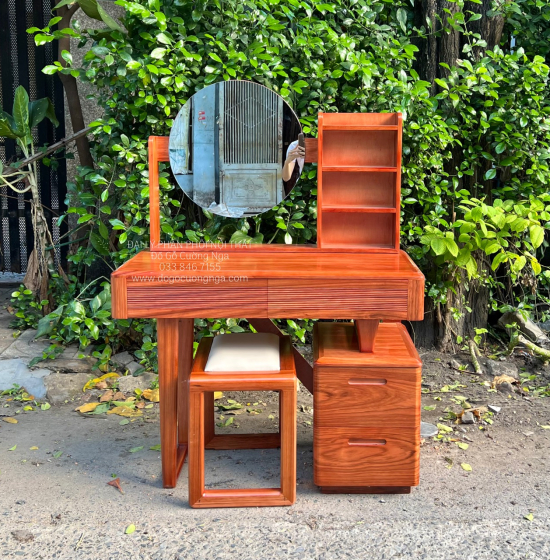 Bàn Phấn Trang Điểm Gỗ Cẩm Vân 1m Hiện Đại TĐ 18.12