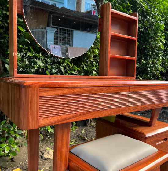 Bàn Phấn Trang Điểm Gỗ Cẩm Vân 1m Hiện Đại TĐ 18.12