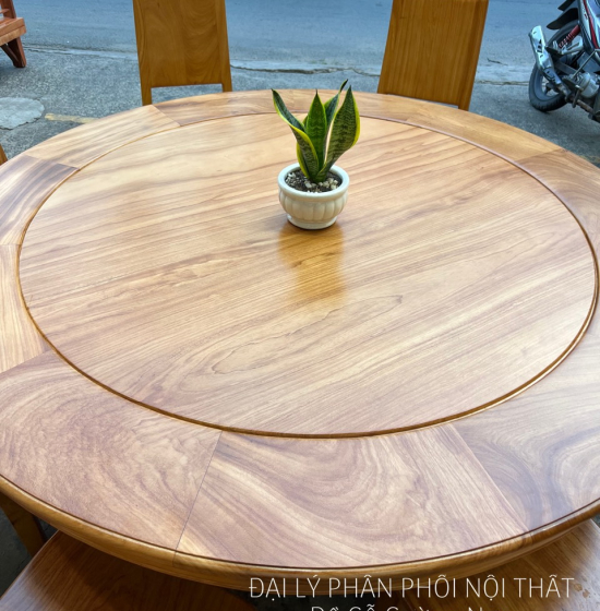 Bàn Ăn Tròn Gỗ Gõ Đỏ 8 Ghế Cao Cấp BG 11-15