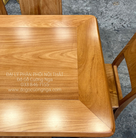 Bộ Bàn Ăn Gỗ Gõ Đỏ 6 Ghế Sang Trọng Hiện Đại