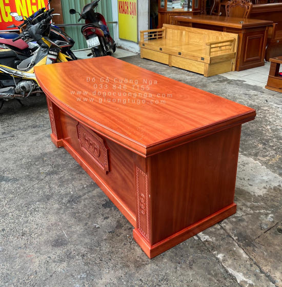 Bàn Ghế Làm Việc Giám Đốc 1m8 Gỗ Xoan Đào GĐ 21.1