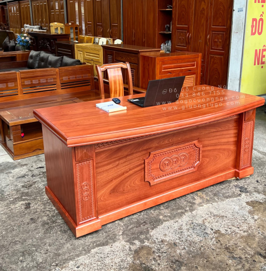 Bàn Ghế Làm Việc Giám Đốc 1m8 Gỗ Xoan Đào GĐ 21.1