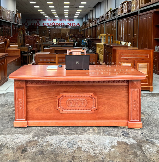 Bàn Ghế Làm Việc Giám Đốc 1m8 Gỗ Xoan Đào GĐ 21.1