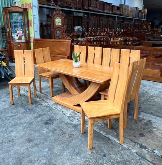 Bàn Ăn Gỗ Gõ Đỏ 8 Ghế Hiện Đại BG 11-12