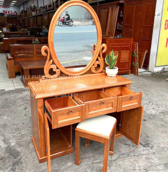 Bàn Phấn Trang Điểm Gỗ Đinh Hương 1m1 Sang Trọng 