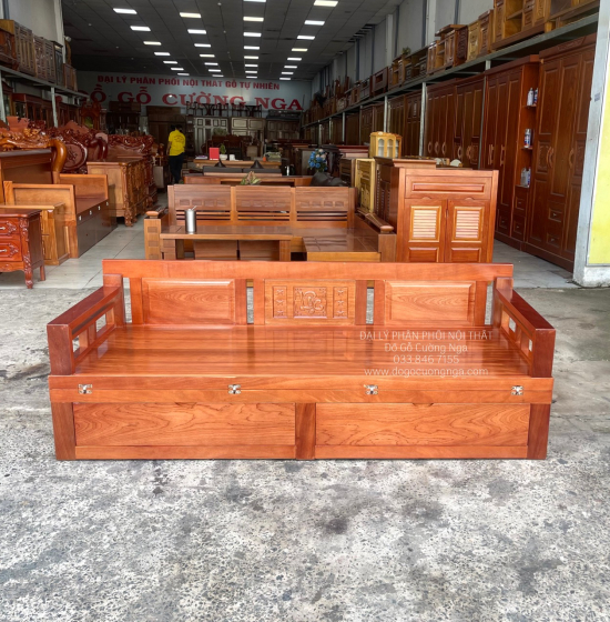 Giường Gấp Gỗ Xoan Đào 2 Ngăn Kéo Cao Cấp Đủ Cỡ 