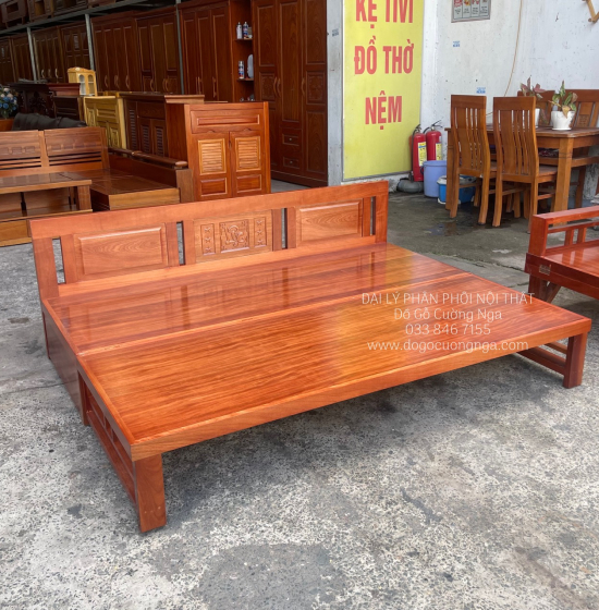Giường Gấp Gỗ Xoan Đào 2 Ngăn Kéo Cao Cấp Đủ Cỡ 