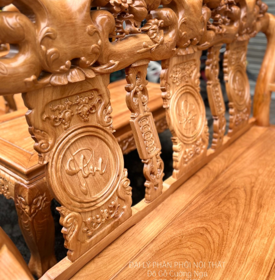 Ghế Salon Gỗ Gõ Đỏ Tay 10 - 6 Món Cao Cấp 