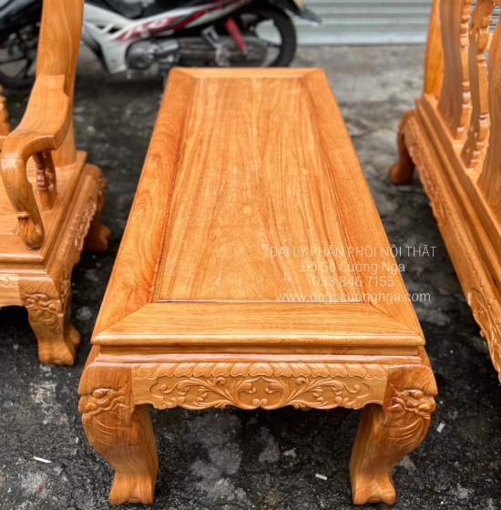 Ghế Salon Gỗ Gõ Đỏ Tay 10 - 6 Món Cao Cấp 