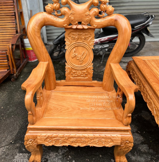Ghế Salon Gỗ Gõ Đỏ Tay 10 - 6 Món Cao Cấp 