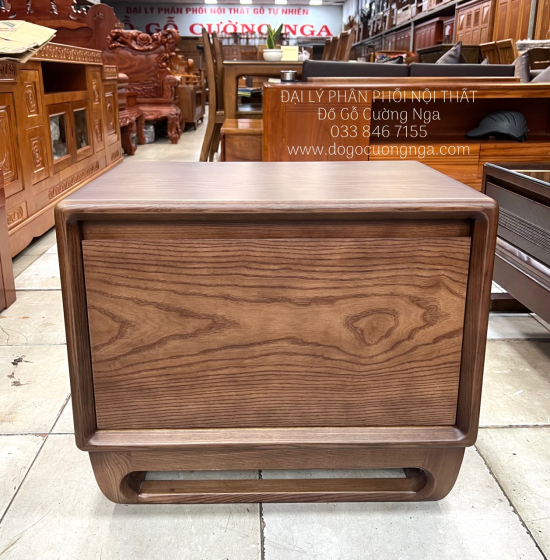 Táp Đầu Giường Gỗ Sồi Nga Màu Óc Chó Sơn Inchem