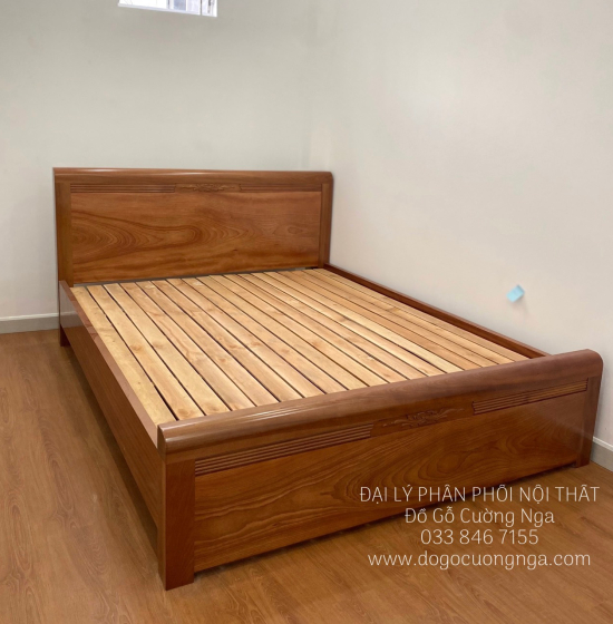 Giường gỗ xoan đào lào vạt lan - mẫu chỉ hoa đẹp