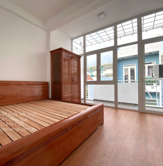 Giường gỗ xoan đào lào vạt lan - mẫu chỉ hoa đẹp