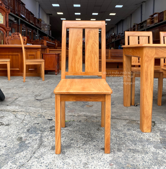 Bộ Bàn Ăn Gỗ Gõ Đỏ 6 Ghế Hiện Đại Ghế 2 Lá 