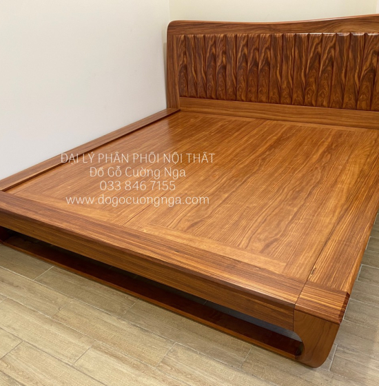 Giường Ngủ Kiểu Nhật Chân Quỳ Gỗ Cẩm Cao Cấp 