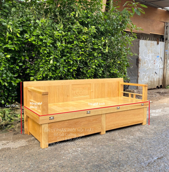 Giường Gấp Gỗ Sồi Ngăn Kéo Bản Lề Âm - Chân Cao 40cm 