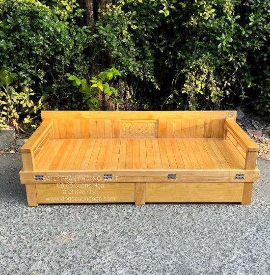Giường Gấp Gỗ Sồi 1m6x1m Ngăn Kéo Đa Năng Giá Rẻ 