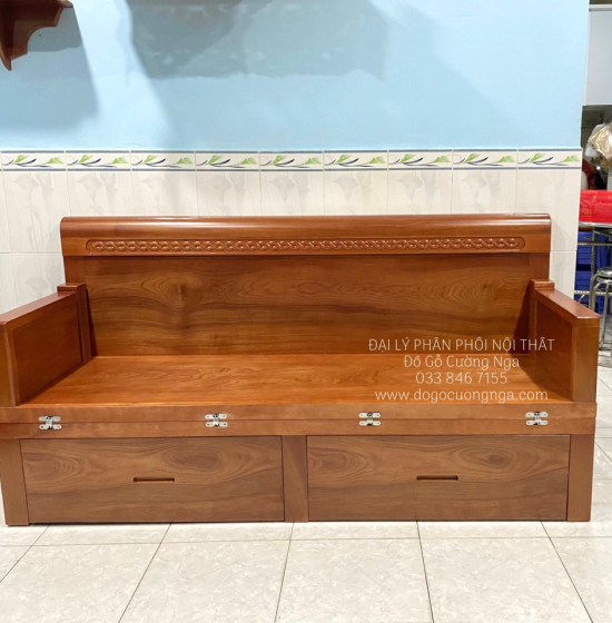 Giường Gấp Gỗ Xoan Đào  Thông Minh Kèm Bàn Đôn Sofa Giá Rẻ 