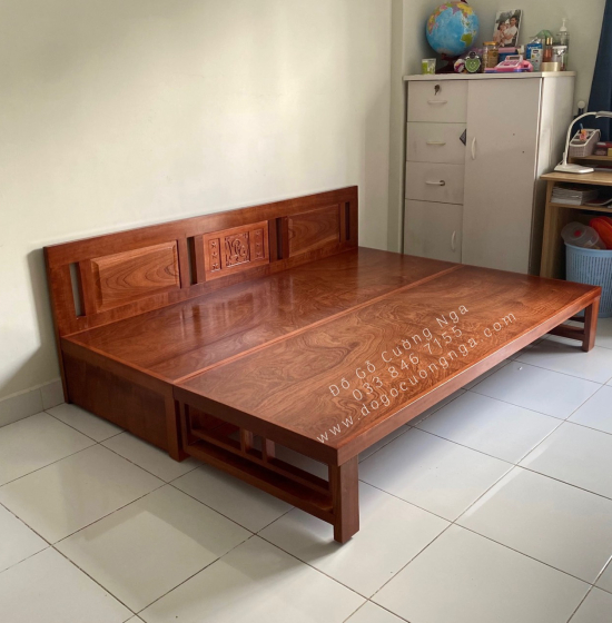 Giường Gấp Gỗ Xoan Đào 2 Ngăn Kéo Cao Cấp Đủ Cỡ 