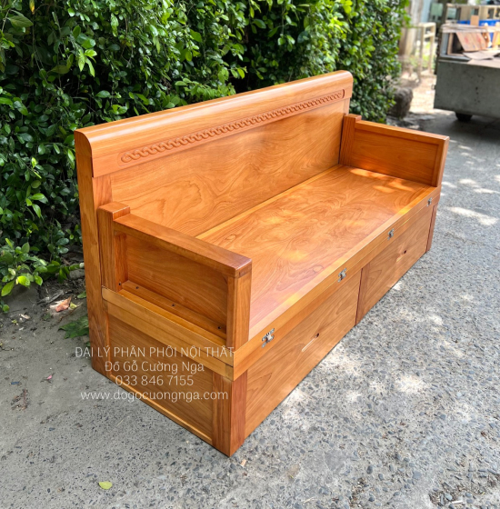 Giường Gấp Gỗ Gõ Đỏ 2 Ngăn Kéo 1m4x2m Giá Rẻ 