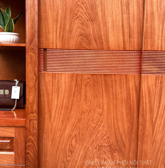 Tủ Quần Áo Gỗ Hương Đá Cánh Lùa Góc Hiện Đại Bền Đẹp