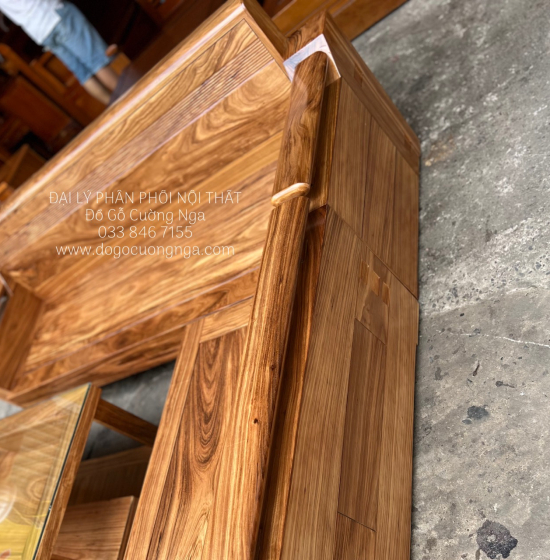 Sofa Gỗ Hương Xám Cao Cấp Góc L 2m1x1m6 Bền Đẹp