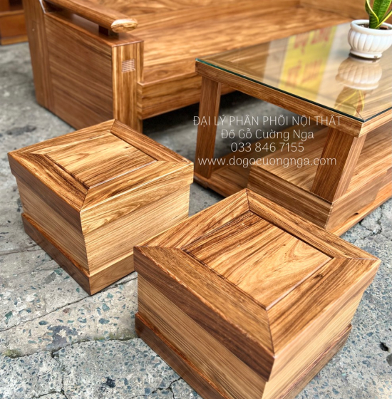 Sofa Gỗ Hương Xám Cao Cấp Góc L 2m1x1m6 Bền Đẹp