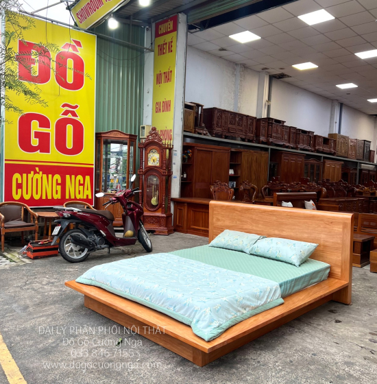 Giường Ngủ Gỗ Đinh Hương Kiểu Nhật Vai Hè Hiện Đại Vạt Phản 