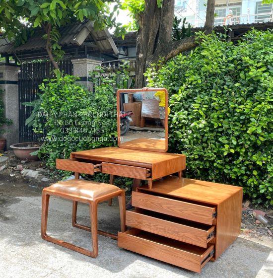 Bàn Phấn Trang Điểm Gỗ Sồi Nga Lau Màu Cao Cấp Mẫu Mới Nhất