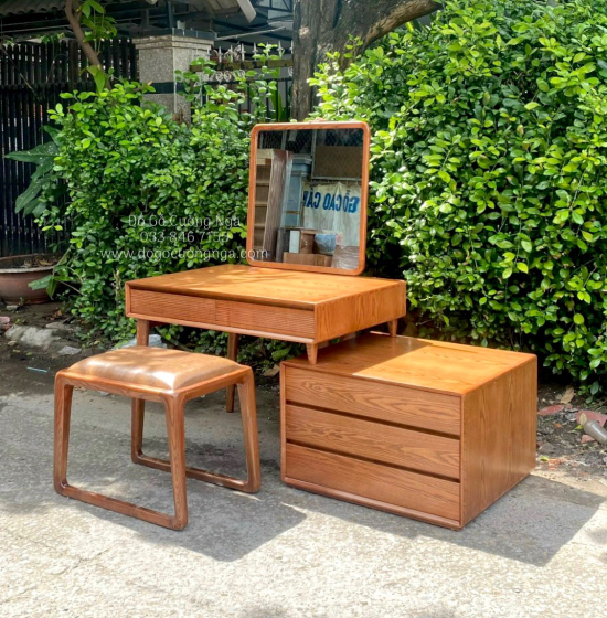 Bàn Phấn Trang Điểm Gỗ Sồi Nga Lau Màu Cao Cấp Mẫu Mới Nhất