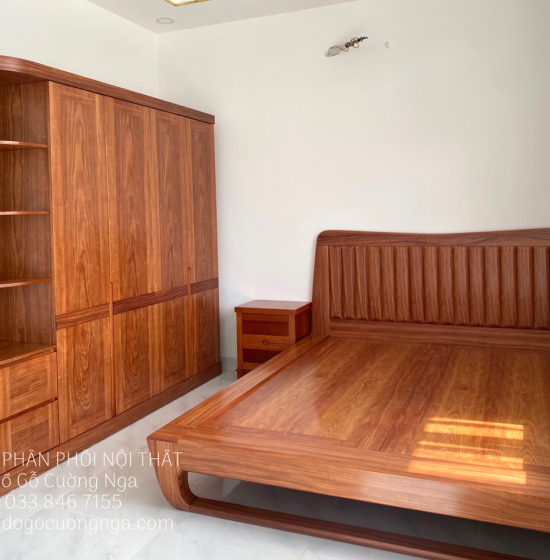 Tủ Quần Áo Gỗ Cẩm Vân Hiện Đại 4 Cánh Góc CV 29.14