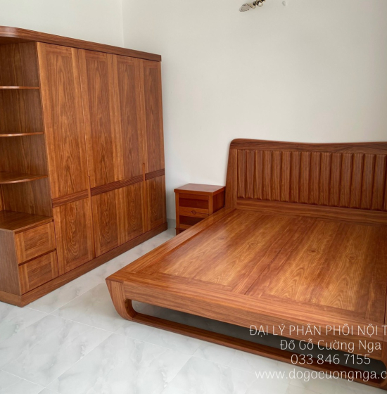 Tủ Quần Áo Gỗ Cẩm Vân Hiện Đại 4 Cánh Góc CV 29.14