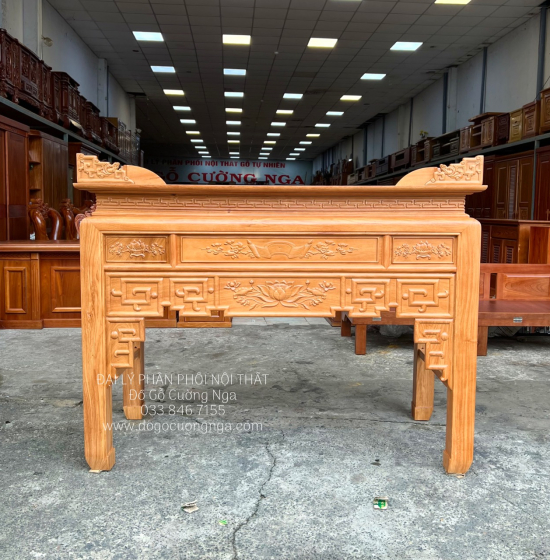 Bàn Thờ Án Gian Gỗ Gõ Đỏ Cao Cấp Trạm Sen