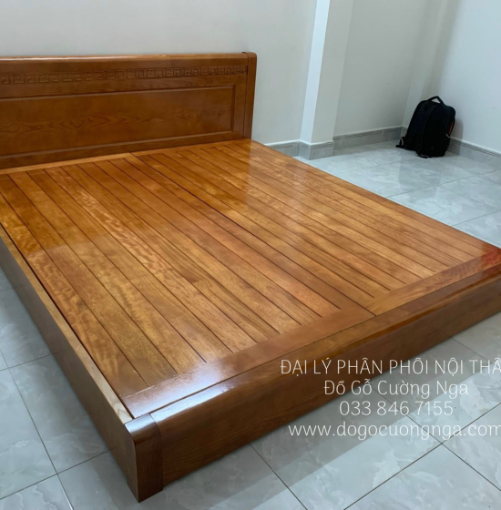 Giường nhật gỗ sồi nga vạt phản hiện đại