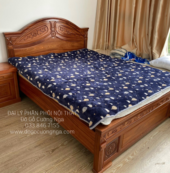 Giường Ngủ Gỗ Xoan Đào Tân Cổ Đẹp Giá Rẻ - Vạt Lan 
