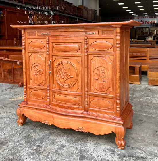 Tủ Thờ Gỗ Hương Đá Cao Cấp 1m53 Phong Thủy 