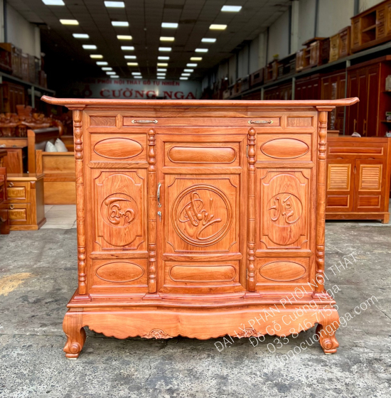 Tủ Thờ Gỗ Hương Đá Cao Cấp 1m53 Phong Thủy 