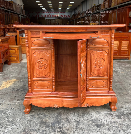 Tủ Thờ Gỗ Hương Đá Cao Cấp 1m53 Phong Thủy 