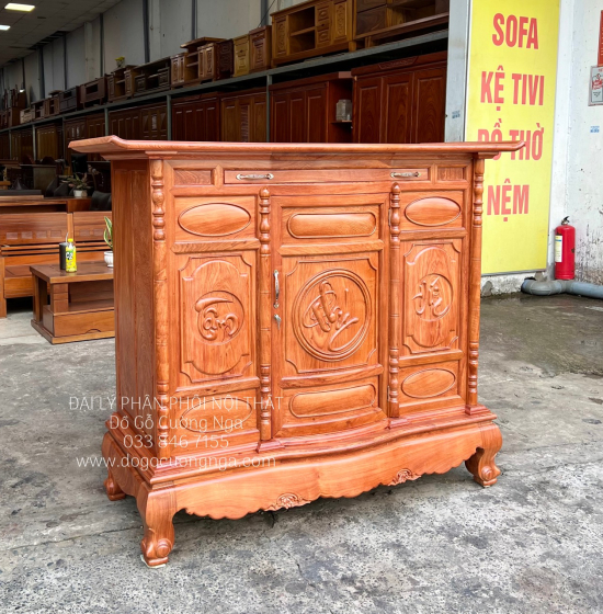 Tủ Thờ Gỗ Hương Đá Cao Cấp 1m53 Phong Thủy 