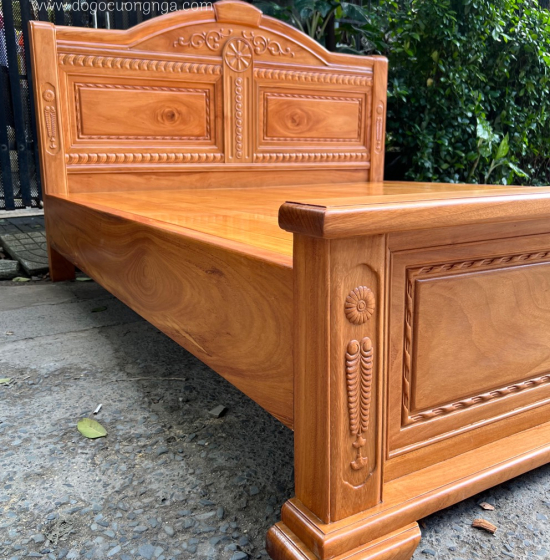 Giường gỗ gõ đỏ hiện đại vạt phản 