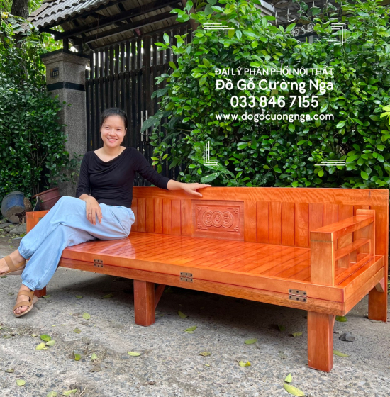 Giường gấp gỗ sồi - ghế mở thành giường hiện đại 