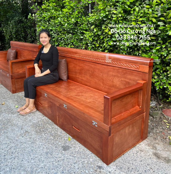 Giường Gấp Gỗ Xoan Đào 2 Ngăn Kéo 1m4x2m Cao Cấp 