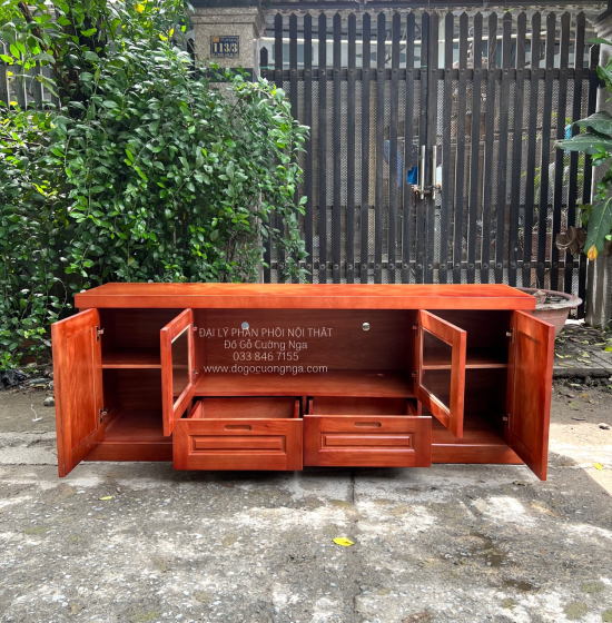 Kệ Tivi Gỗ Xoan Đào 1m8 Hiện Đại Sang Trọng