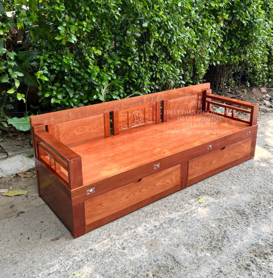 Giường Gấp Gỗ Xoan Đào 2 Ngăn Kéo Cao Cấp Đủ Cỡ 