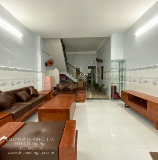 Sofa Gỗ Hương Đá 2 Văng Cao Cấp Chân Thuyền