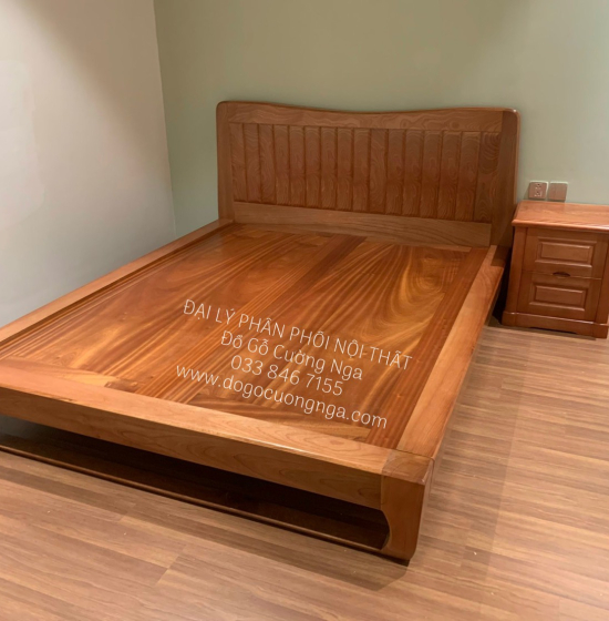 Giường Ngủ Kiểu Nhật Chân Quỳ Gỗ Xoan Đào Phản Liền