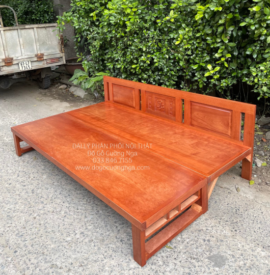 Giường Gấp Gỗ Xoan Đào Bản Lề Âm Giá Rẻ 
