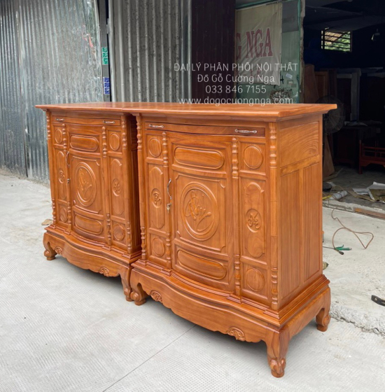 Tủ Thờ Gỗ Gõ Đỏ 1m27 Bền Đẹp TT 12.4